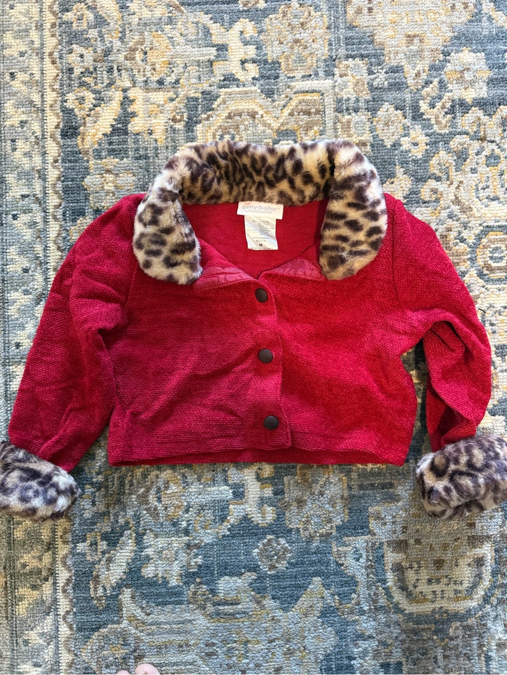 American Girl Bitty Baby Red Girls' Faux-Fur Trim Jacket